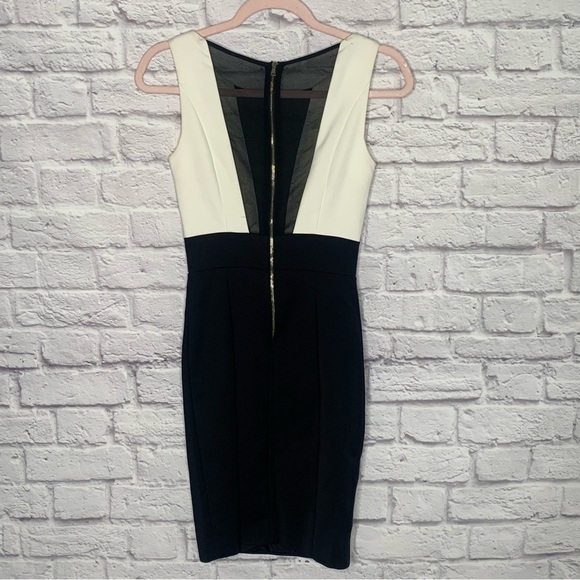 NWT Flavio Castellani Ivory And Black Elegant Bodycon Dress - Picture 5 of 16